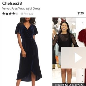 EUC- Chelsea28 Velvet Wrap Dress- Large